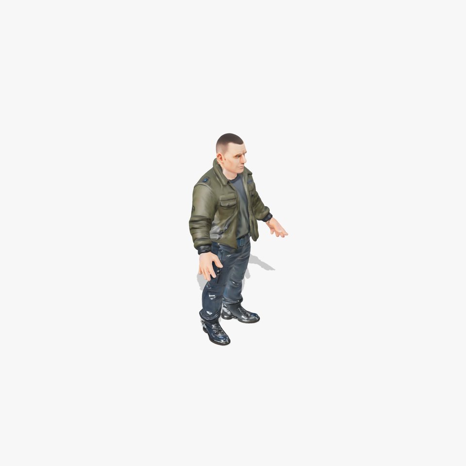 Military Operative Rigged and Animated D Character Model